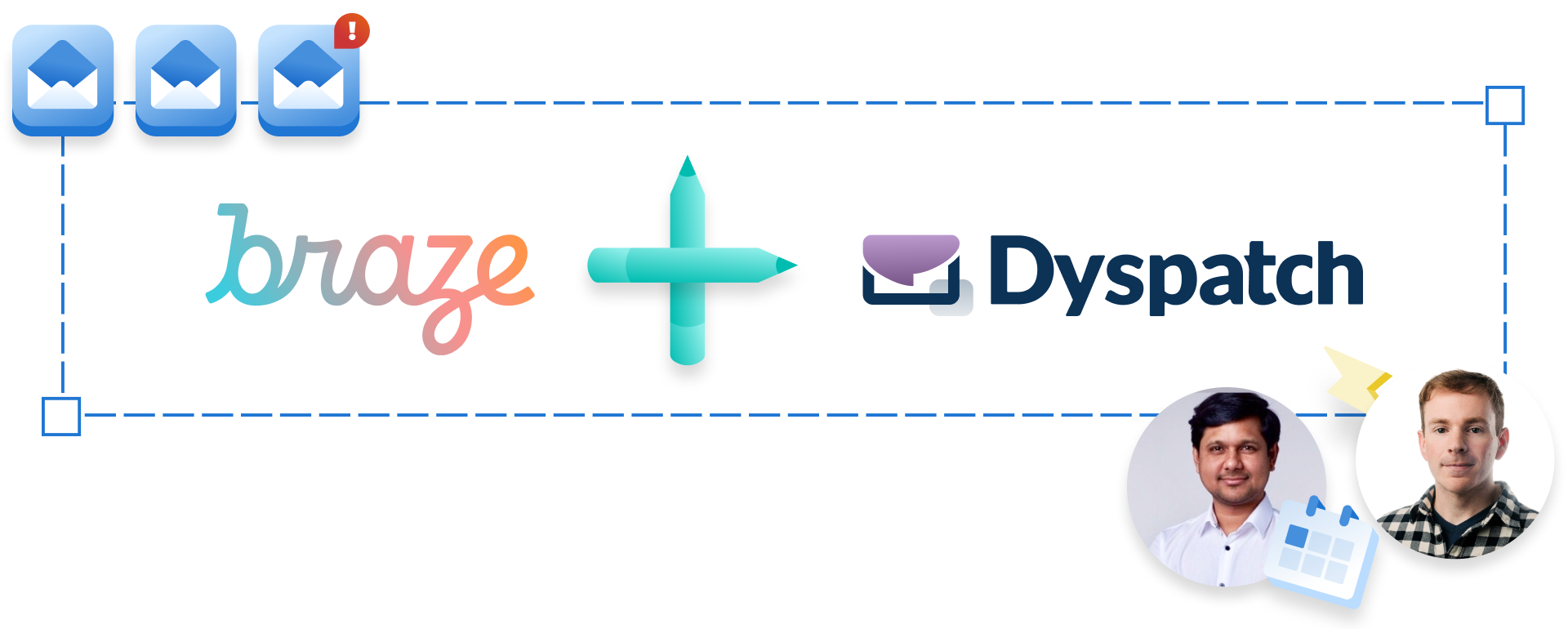 Braze and Dyspatch logos and speaker profile images